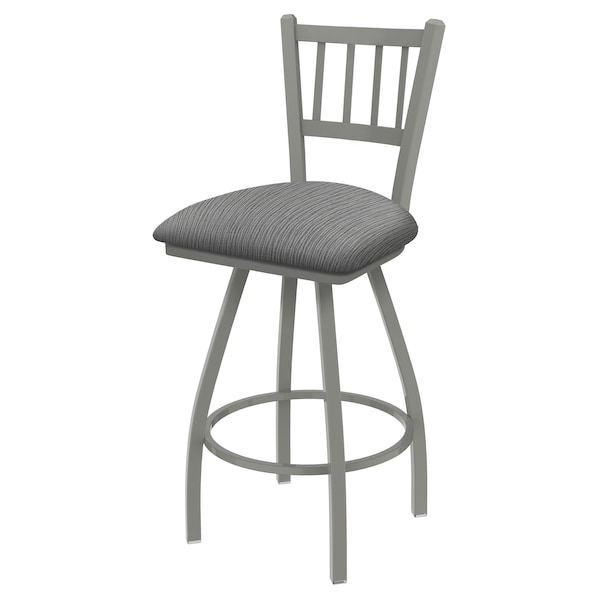 36" Swivel Bar Stool, Nickel Finish, Graph Seat